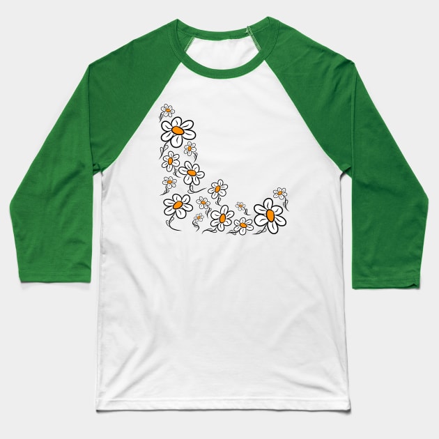 daisy flower blooms daisies in bloom blossoms Baseball T-Shirt by rh_naturestyles